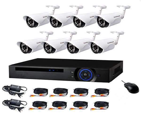 8 Channel 5MP AHD Latest Software CCTV System + HDMI + Phone Viewing + Waterproof Cameras