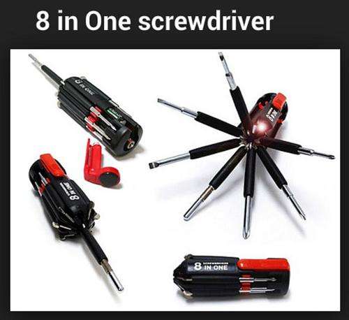 "3 ON AUCTION"8 In 1 Screwdriver" WITH LIGHT"(Great present for Dad)