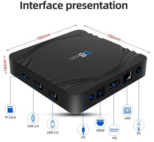 4K Streaming Quad core U8 TV Box, Netflix, Showmax, Youtube