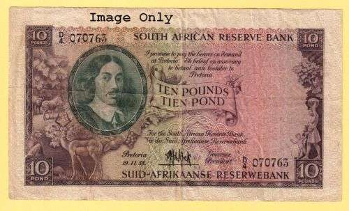 Nice old Ten Pounds note by MH de Kock
