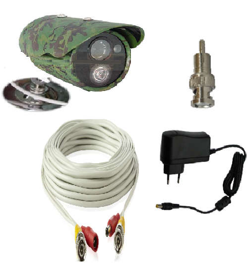 DIY CAMOUFLAGE CAMERA KIT WITH 50m CABLE - PLUGS DIRECTLY INTO A TV !