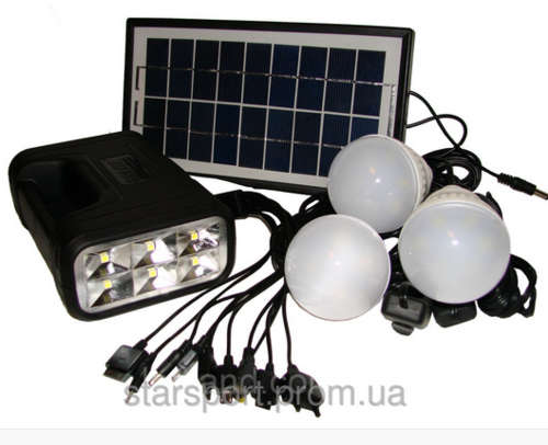 GD LITE SOLAR LIGHTING SYSTEM | 8017 | 3 X  LIGHT BULBS | SOLAR PANEL | TORCH | CELLPHONE CHARGER
