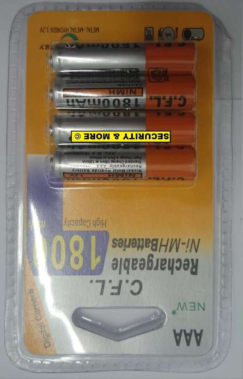 1800mAh RECHARGEABLE AAA BATTERY | Ni-MH | PACK OF 4