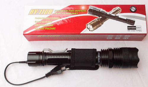1108 STUN GUN | ALUMINIUM ALLOY RECHARGEABLE STUN GUN WITH TORCH | 800 000V