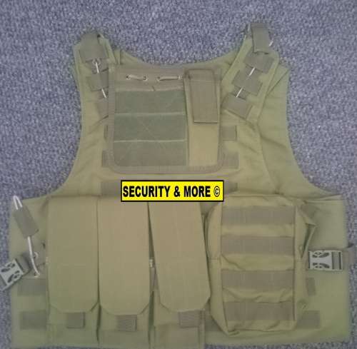 TACTICAL VEST WITH SPACE FOR BALLISTIC PLATES | ONE SIZE FITS ALL | BLACK/CAMMO/GREEN