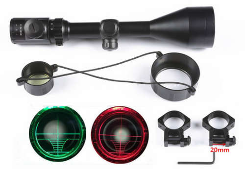 Tactical 3-9X50 EG Rifle Scope Adjustable Green Red Dot Illuminated