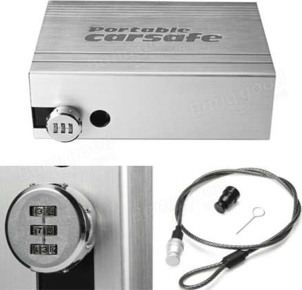 Portable Multi-fuctional Car Safe Storage Steel Plate | Combination Lock