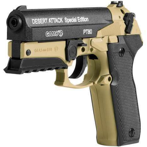 GAMO PT80 Desert Attack | Special Edition | 4.5mm Pellet Gun | Includes : 2 Magazines & Carry Case