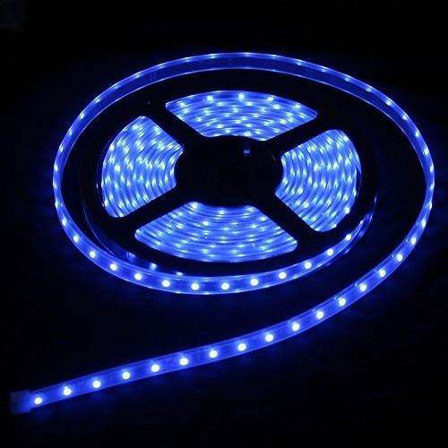 5M ROLL BLUE 12V LED STRIP LIGHTS | WITH POWER SUPPLY PLUG | 3528 LED