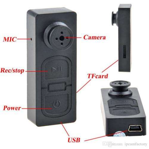 SPY CAMERA BLACK BUTTON-FULL COLOUR VIDEO / PICTURE/ AUDIO | MICRO SD SLOT
