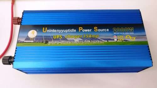 2000W INVERTER CHARGER | 12V DC TO  220V | PURE SINE WAVE | BUILT IN 15A CHARGER
