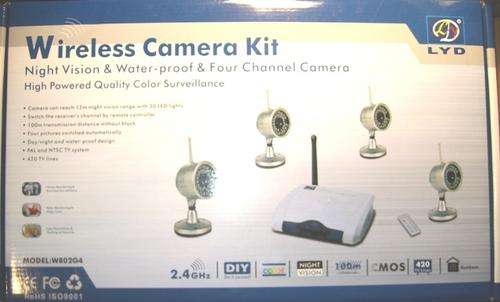 4 Night Vision Wireless CCTV System Camera Kit With Receiver