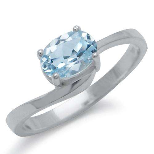 "INTERNATIONAL SHIPPING"  GENUINE NATURAL BLUE TOPAZ RING IN .925 STERLING SILVER