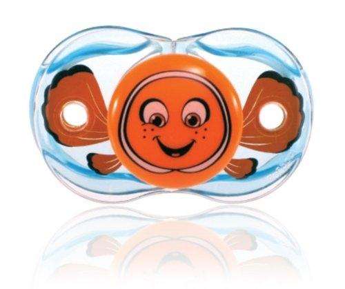 "THE ONLY PACIFIER THAT CLOSES WHEN DROPPED, NIPPLE STAYS CLEAN -RAZ BABY -  FINLEY FISH