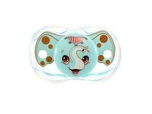"THE ONLY PACIFIER THAT CLOSES WHEN DROPPED, NIPPLE STAYS CLEAN -RAZ BABY - ELFY ELEPHANT