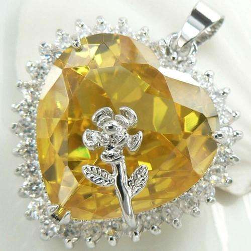QUARTZ GEMSTONE HEART PENDANT CRAFTED IN HALLMARKED 925 STERLING SILVER