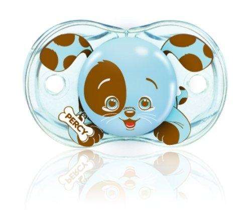 "THE ONLY PACIFIER THAT CLOSES WHEN DROPPED, NIPPLE STAYS CLEAN -RAZ BABY - PERCY PUPPY"