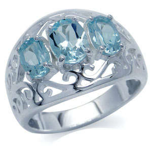"FABULOUS" GENUINE 1.98ct BLUE TOPAZ RING CRAFTED IN HALLMARKED 925 STERLING SILVER