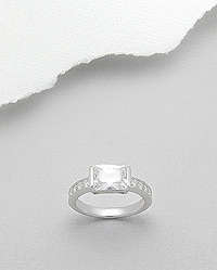 "PRICE BLITZ..GET IT NOW!" WHITE CZ ENGAGEMENT/DRESS RING CRAFTED IN SOLID .925 STERLING SILVER