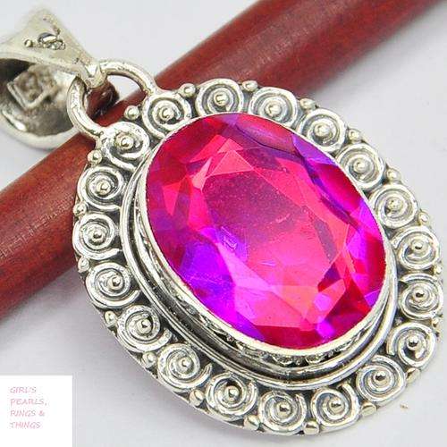 GENUINE PINK MAGIC TOPAZ PENDANT CRAFTED IN 925 STERLING SILVER