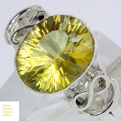 "THE REAL DEAL AT A FRACTION OF THE PRICE"GENUINE LEMON TOPAZ RING IN HALLMARKED 925 STERLING SILVER