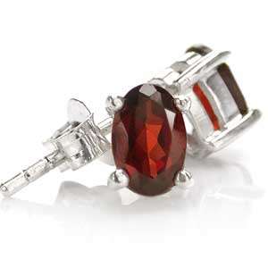 "SALE" GENUINE NATURAL 1.25CT GARNET EARRINGS CRAFTED IN SOLID .925 STERLING SILVER - USA IMPORT