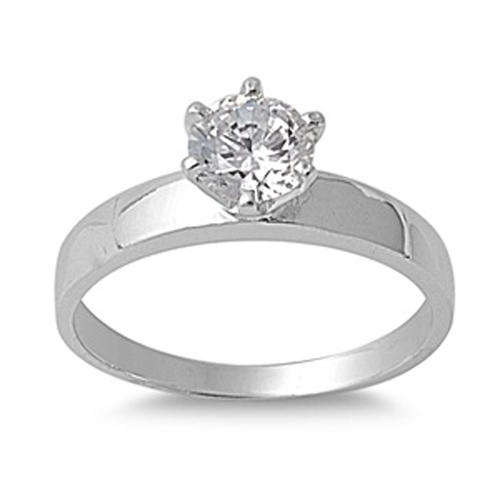 "WINTER BRIDAL SPECIAL!!"  .50CT WHITE CZ SOLITAIRE RING CRAFTED IN SOLID .925 STERLING SILVER