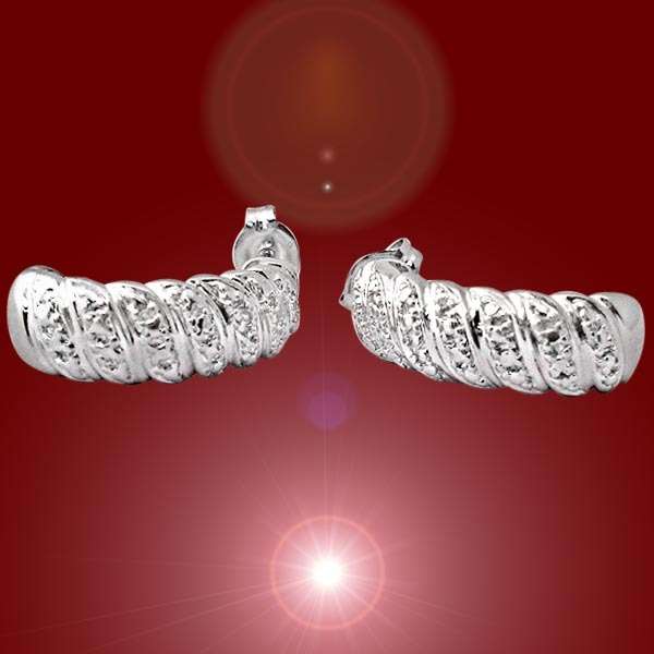 GENUINE DIAMOND EARRINGS CRAFTED IN FINE .925 STERLING SILVER