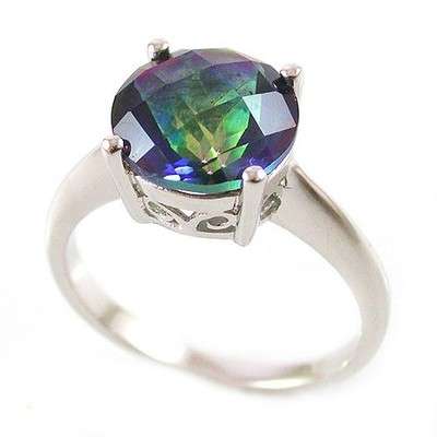 GENUINE NATURAL **RARE** RAINBOW BLUE TOPAZ RING CRAFTED IN FINE 925 STERLING SILVER