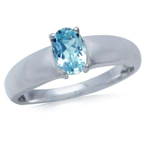 "RE-SIZEABLE'" NATURAL BLUE TOPAZ SOLITAIRE RING IN 925 STERLING SILVER