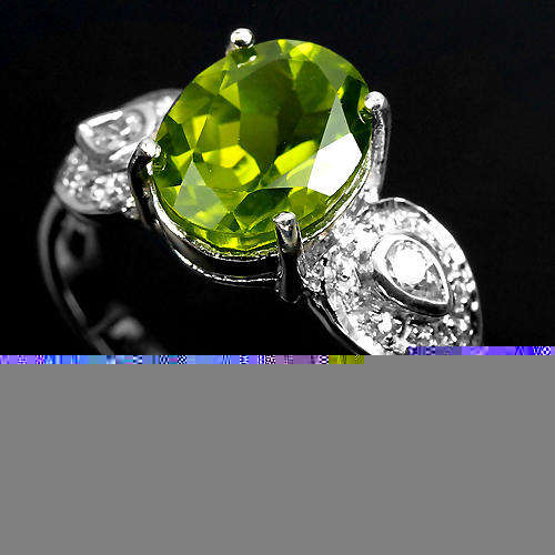 GENUINE GREEN PERIDOT RING CRAFTED IN SOLID .925 STERLING SILVER