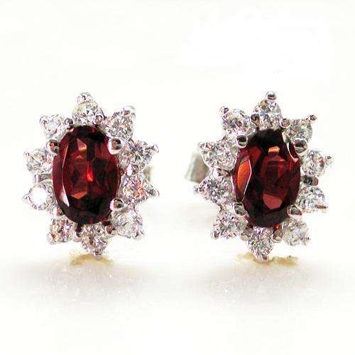"MAKE A SET!" NATURAL GENUINE GARNET STUD EARRINGS IN 925 STERLING SILVER