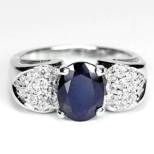"REDUCED BY A FURTHER R100!" GENUINE BLUE SAPPHIRE RING IN .925 STERLING SILVER