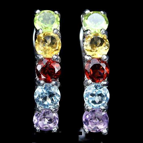"MAKE A SET" GARNET AMETHYST PERIDOT CITRINE & PERIDOT EARRINGS CRAFTED IN .925 STERLING SILVER