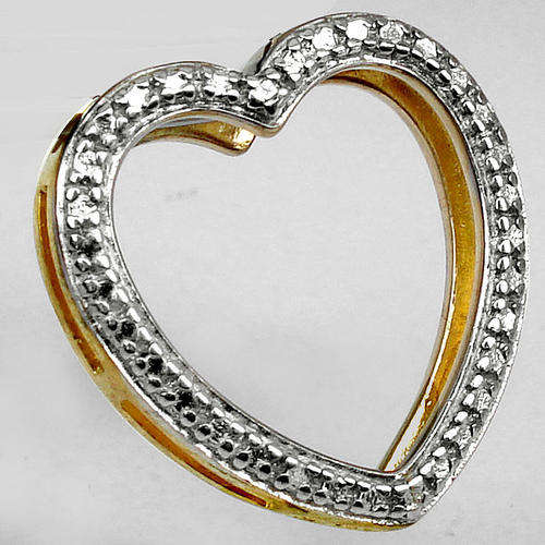 GENUINE DIAMOND HEART PENDANT IN 18KGOLD VERMEIL