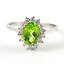 "MAKE A SET" GENUINE NATURAL PERIDOT CLUSTER RING CRAFTED IN 925 STERLING SILVER