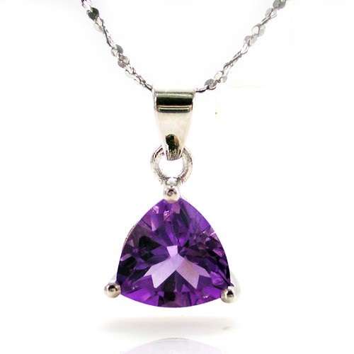 2.5cts NATURAL AMETHYST PENDANT IN 925 STERLING SILVER
