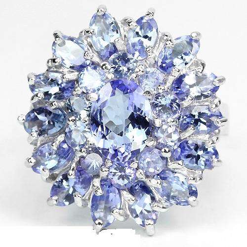 NATURAL VIOLET BLUE TANZANITE RING CRAFTED IN SOLID .925 STERLING SILVER SIZE 9 (R 3/4)
