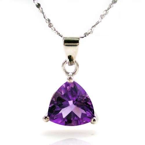 "WILD WINTER SALE"  GENUINE AMETHYST PENDANT  IN  .925 STERLING SILVER