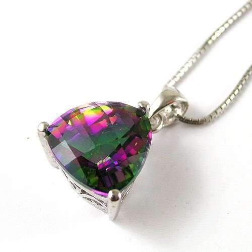 HUGE 5.5 CT GENUINE RAINBOW TOPAZ PENDANT CRAFTED IN SOLID .925 STERLING SILVER