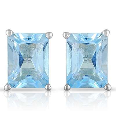GORGEOUS GENUINE BLUE TOPAZ EARRINGS IN 925 STERLING SILVER