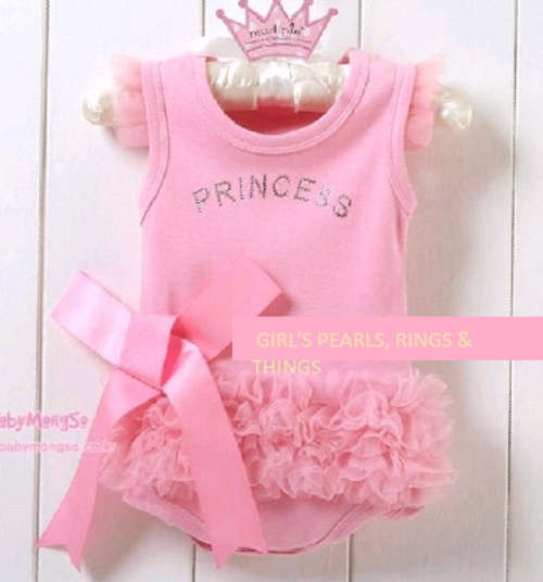 "FOR YOUR SPECIAL PRINCESS" ONSIE WITH WORDING IN RHINESTONE - FRILL DETAIL