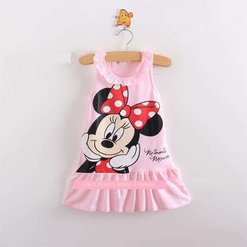 PRETTY PINK GLAMOUROUS MINNIE MOUSE SUMMER DRESS - AGE 2 - 3 YEARS
