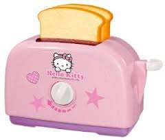 BRAND NEW BOXED - HELLO KITTY POP UP TOY TOASTER & 2 SLICES