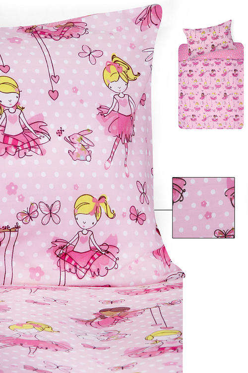 PREMIUM QUALITY!!! BALLERINA FAIRY SINGLE DUVET COVER SET - REVERSIBLE