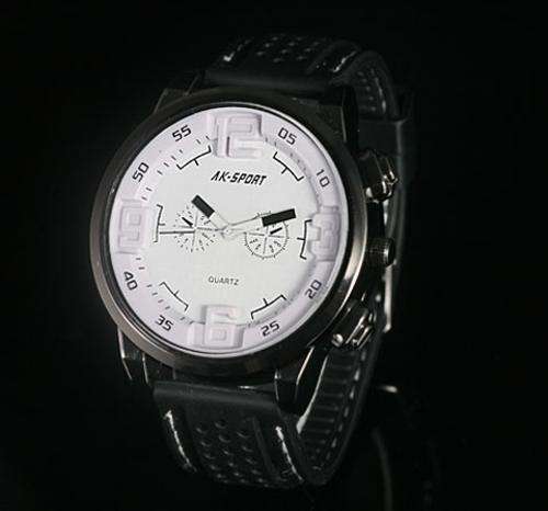 NEW AK HOMME - QUALITY AND PASSION -  3D SPORTS WHITE DIAL - EXCEPTIONALLY CRAFTED FINE MEN'S WATCH