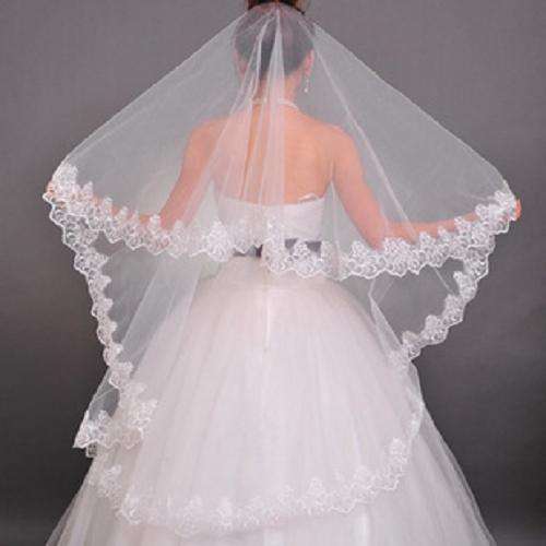 STUNNING IVORY - 1.5M VEIL BRIDAL VEIL -  LACE EDGING -ALSO IN WHITE AND 2M OR 3M LENGTHS