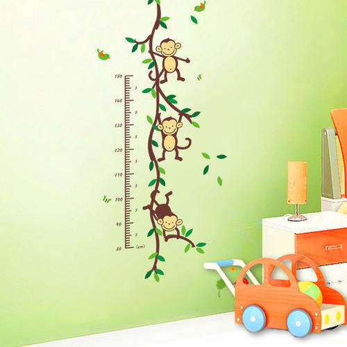 CLEARANCE SALE!!!   UNISEX  NURSERY WALL GROWTH CHART DECAL - JUNGLE MONKEY