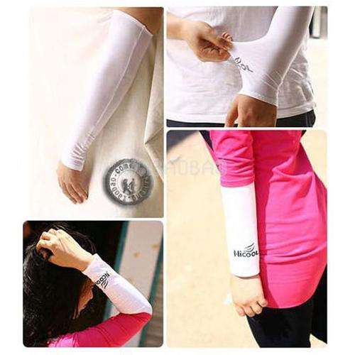 SPRING SPECIAL HI-COOL UV  PROTECTION SLEEVES PROTECT YOUR ARMS WHILE PLAYING OUTDOOR SPORTS - PINK
