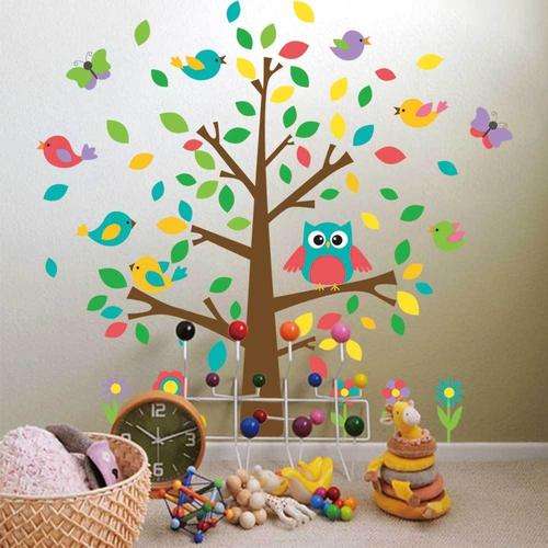 AMAZING CLEARANCE SALE!!!    HUGE AND COLOURFUL NURSERY/KIDS ROOM  WALL DECAL -  OWL TREE